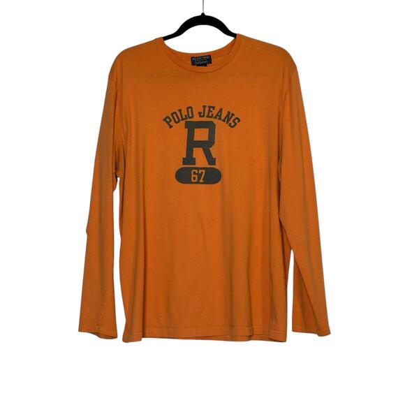 Polo Jeans Company orange graphic long sleeves tee size Medium - Picture 7 of 9